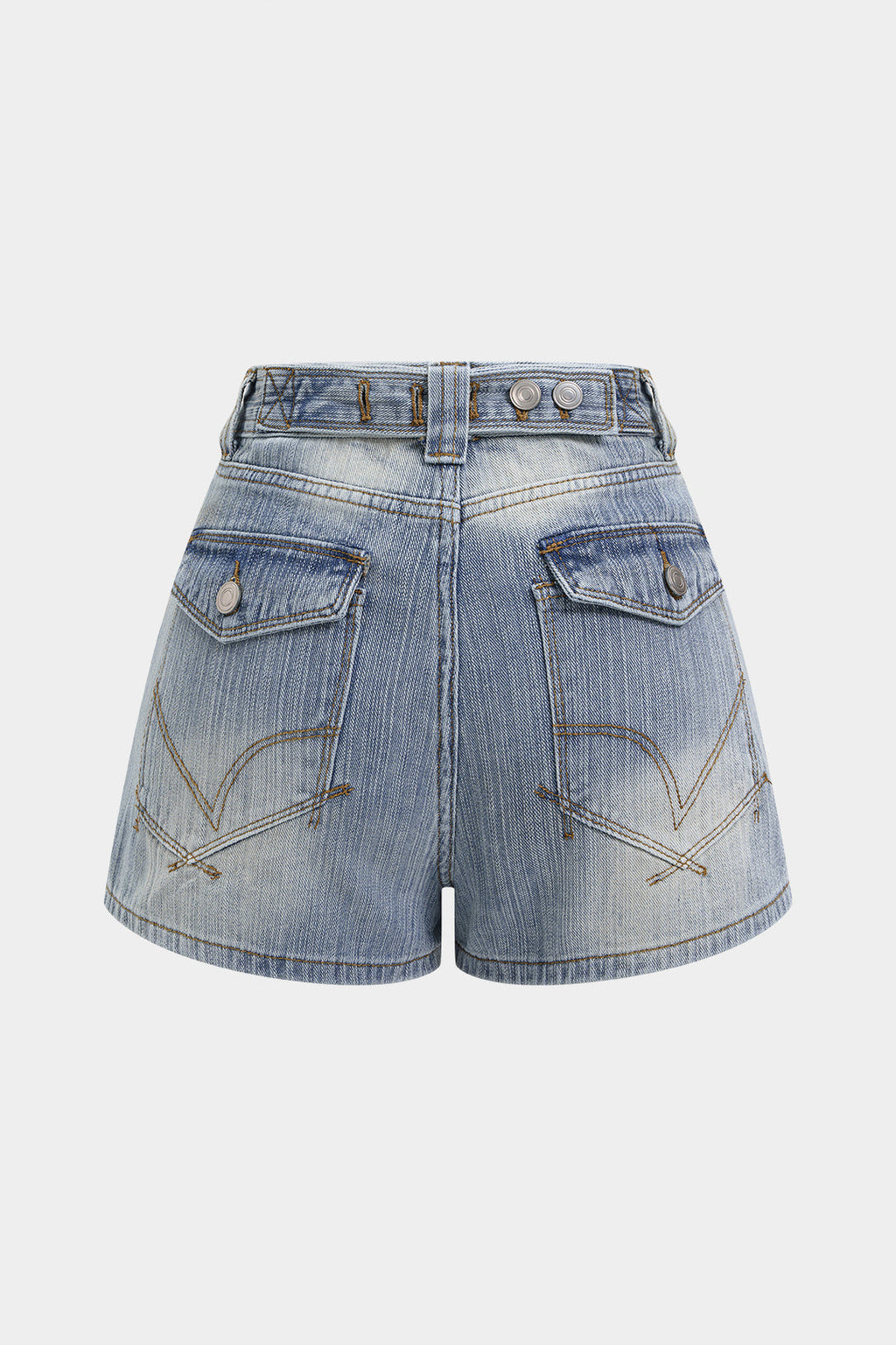 Aiolos Women's Denim High-Waist Wide Leg Shorts