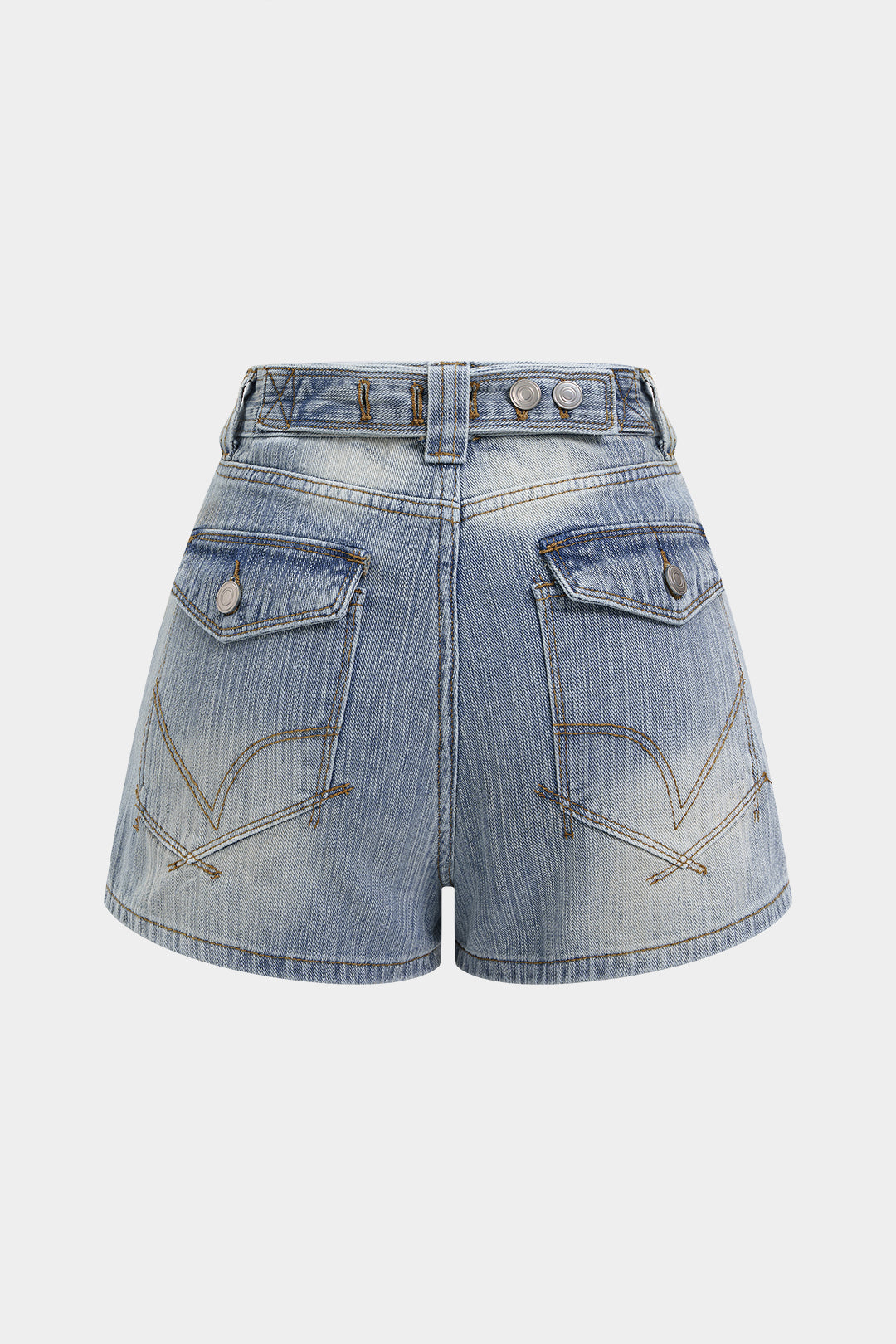 Aiolos Women's Denim High-Waist Wide Leg Shorts