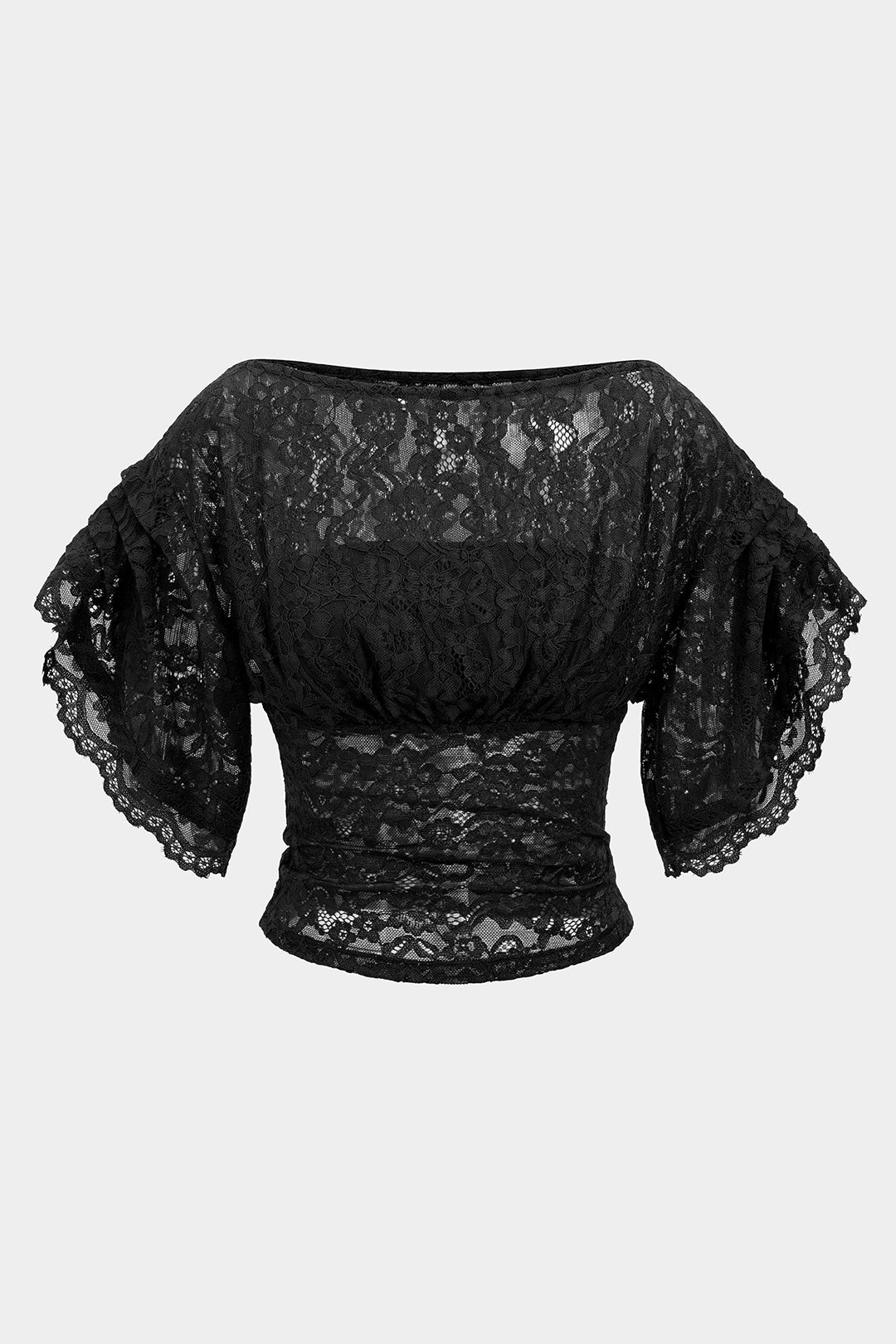 Aiolos Women's Lace Short Sleeve T-Shirt – Semi-Sheer Party Top