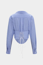 Aiolos Women's Striped Tie-Back Long-Sleeve Shirt