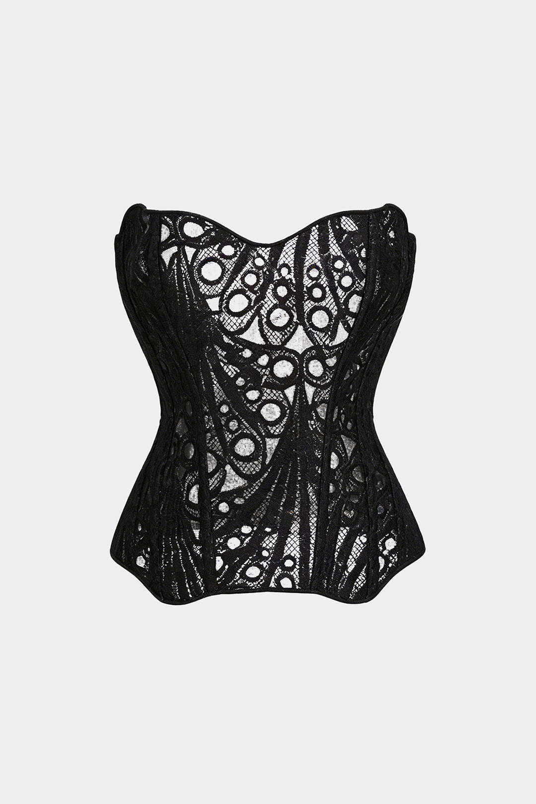 Aiolos Women's Floral Jacquard Tie-Back Tube Top