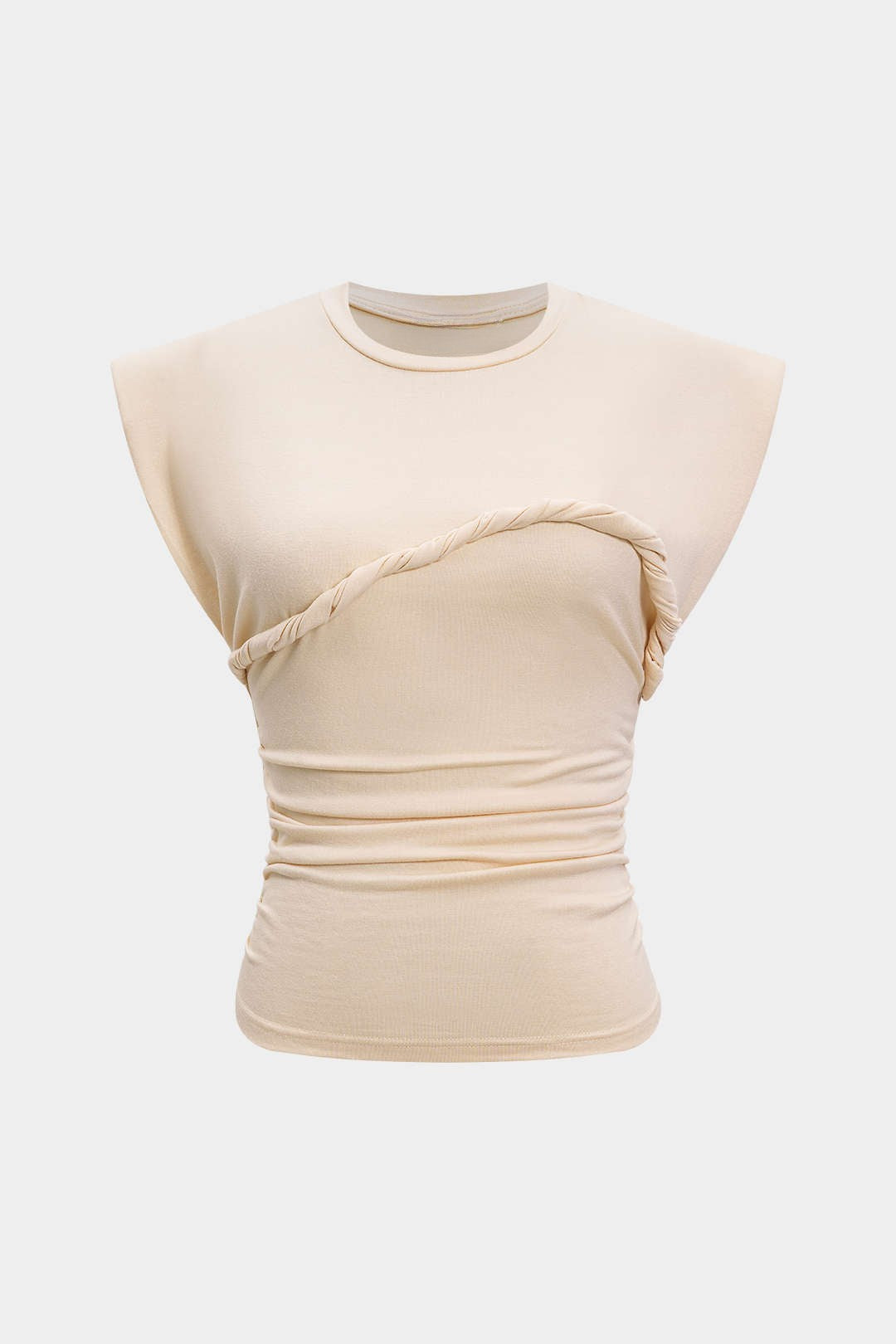 Aiolos Women's Twist Round Neck T-Shirt – Loose Fit Casual Top