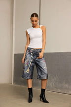 Aiolos Women's Chain Print Wide Leg Shorts – Casual Bottoms