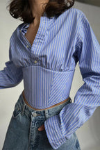 Aiolos Women's Striped Tie-Back Long-Sleeve Shirt