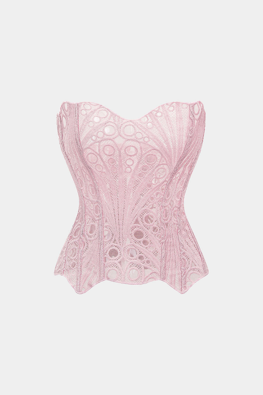 Aiolos Women's Floral Jacquard Tie-Back Tube Top