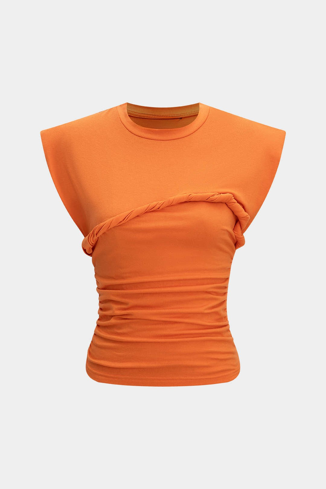 Aiolos Women's Twist Round Neck T-Shirt – Loose Fit Casual Top