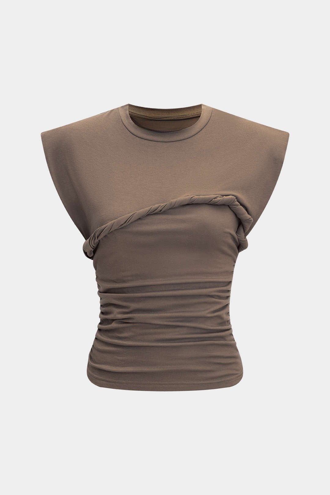 Aiolos Women's Twist Round Neck T-Shirt – Loose Fit Casual Top