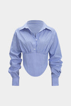 Aiolos Women's Striped Tie-Back Long-Sleeve Shirt