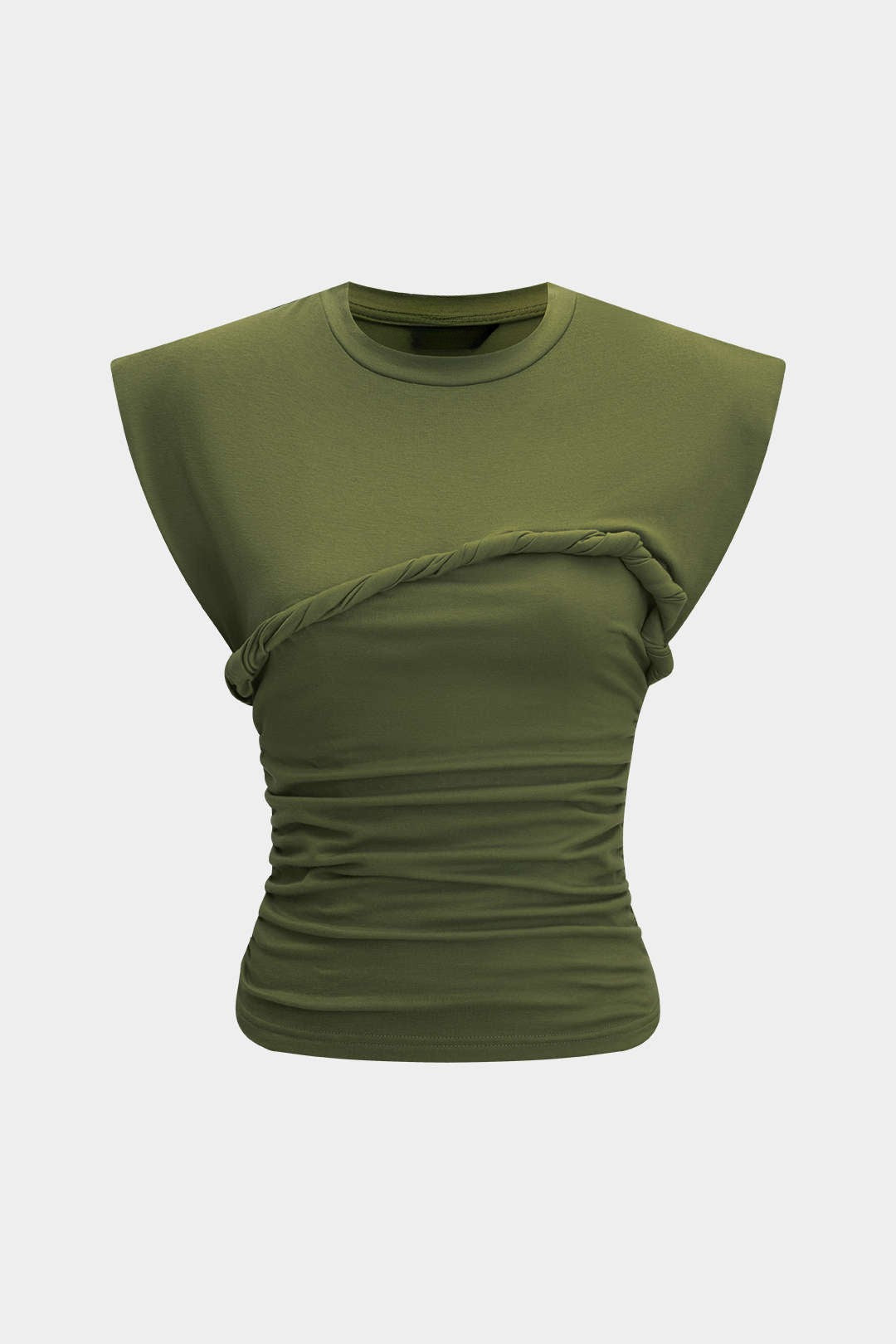 Aiolos Women's Twist Round Neck T-Shirt – Loose Fit Casual Top