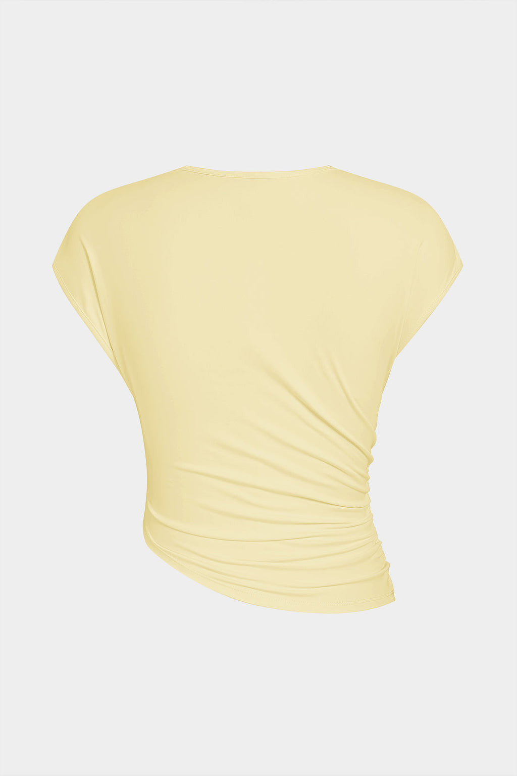 Aiolos Women's Mesh Ruched Asymmetrical T-Shirt – Fitted Top