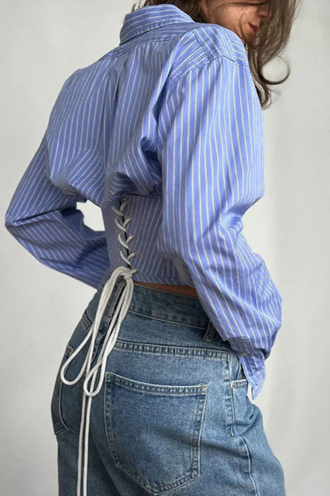 Aiolos Women's Striped Tie-Back Long-Sleeve Shirt