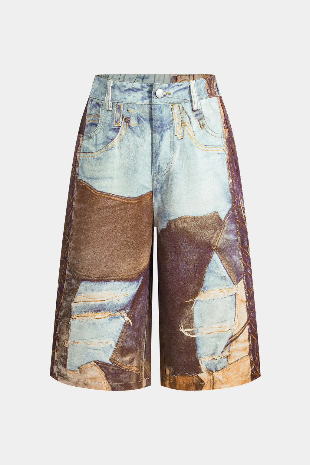 Aiolos Women's Chain Print Wide Leg Shorts – Casual Bottoms