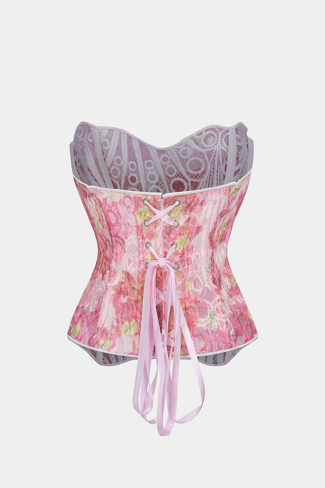 Aiolos Women's Floral Jacquard Tie-Back Tube Top