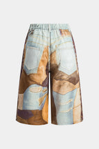 Aiolos Women's Chain Print Wide Leg Shorts – Casual Bottoms