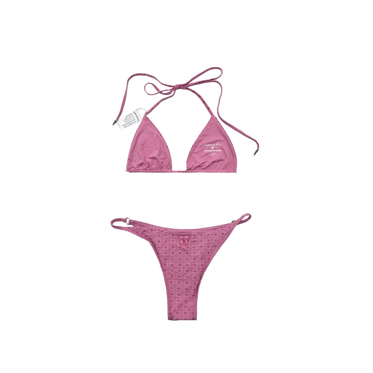 Chrome Hearts Dipped In Blue Pink Swim Bikini