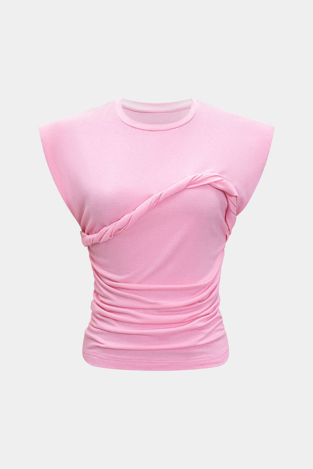 Aiolos Women's Twist Round Neck T-Shirt – Loose Fit Casual Top