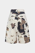 Aiolos Women's Cow Print Denim High-Waist Shorts