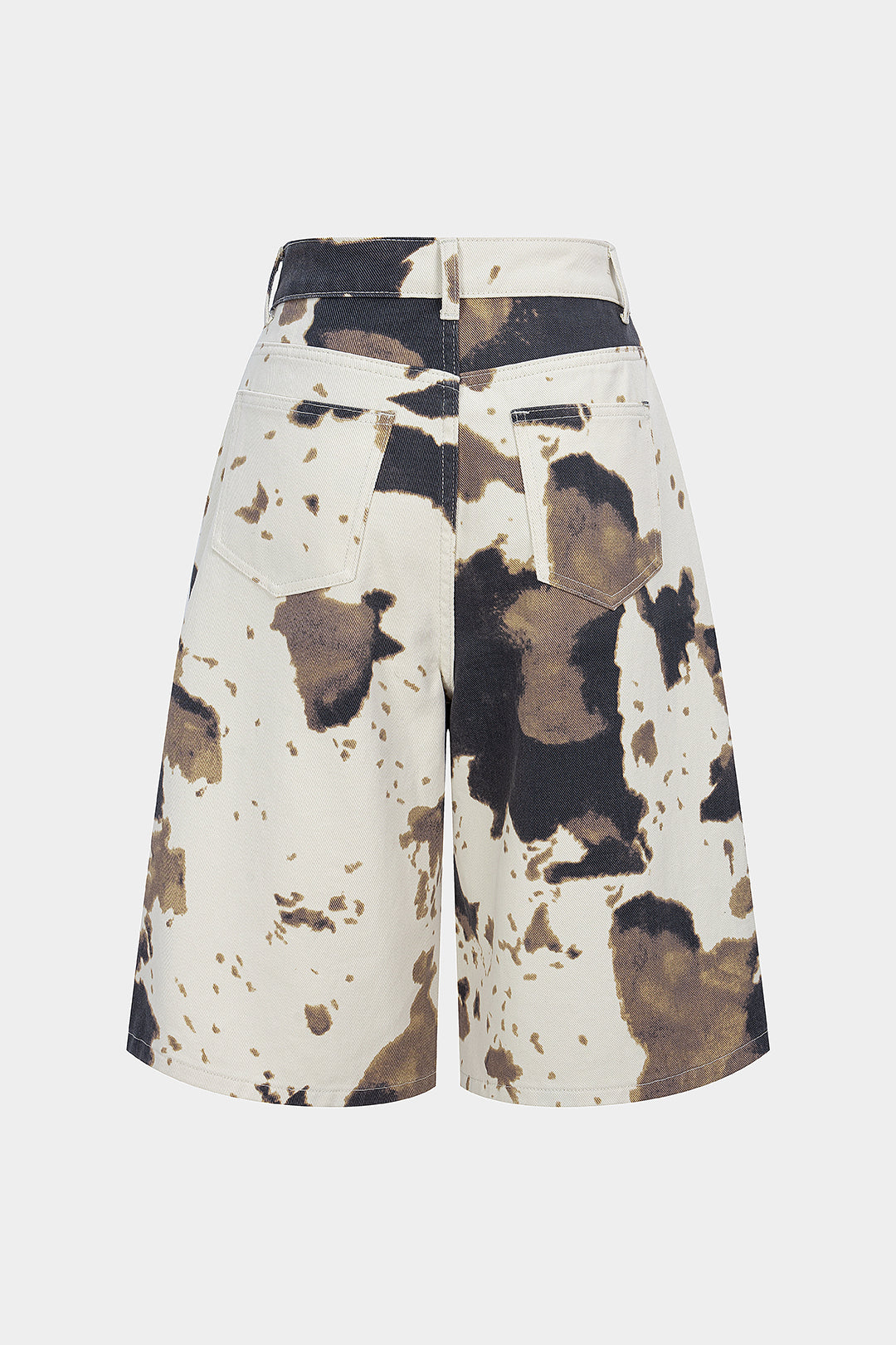 Aiolos Women's Cow Print Denim High-Waist Shorts