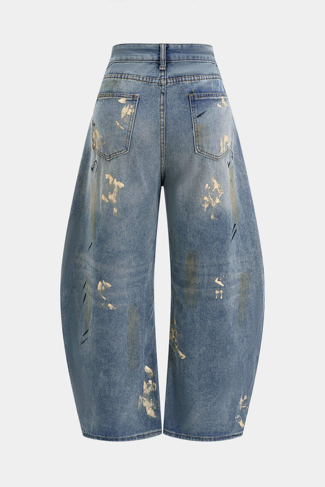 Aiolos Women's Washed Wide Leg Barrel Jeans – Loose Fit Denim