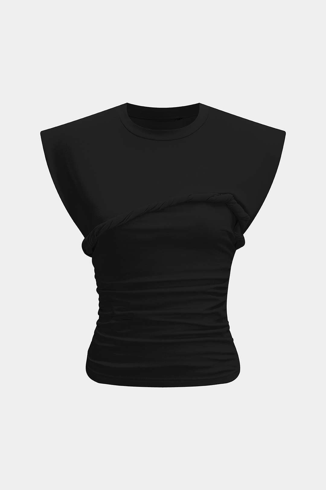 Aiolos Women's Twist Round Neck T-Shirt – Loose Fit Casual Top