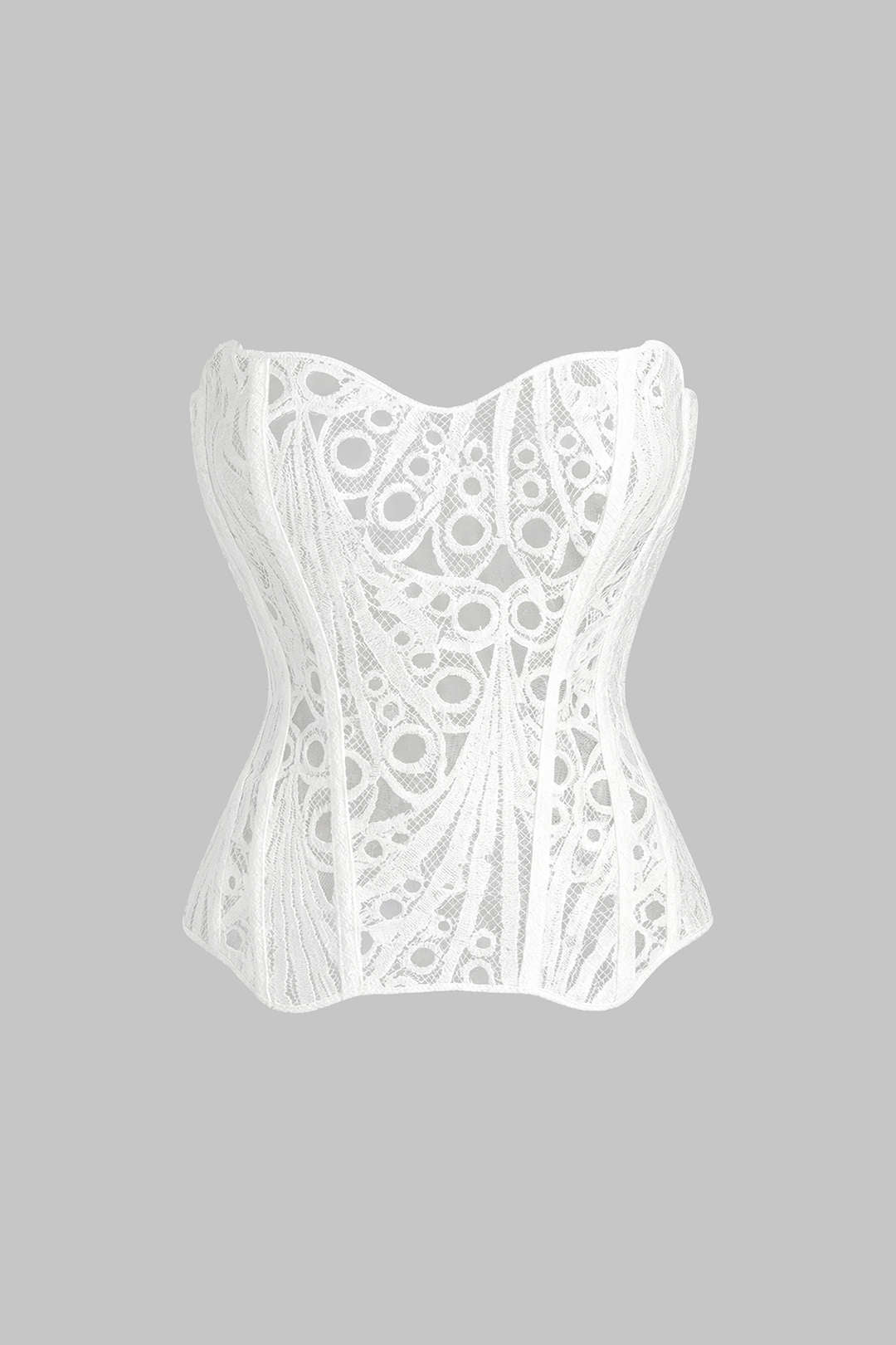 Aiolos Women's Floral Jacquard Tie-Back Tube Top