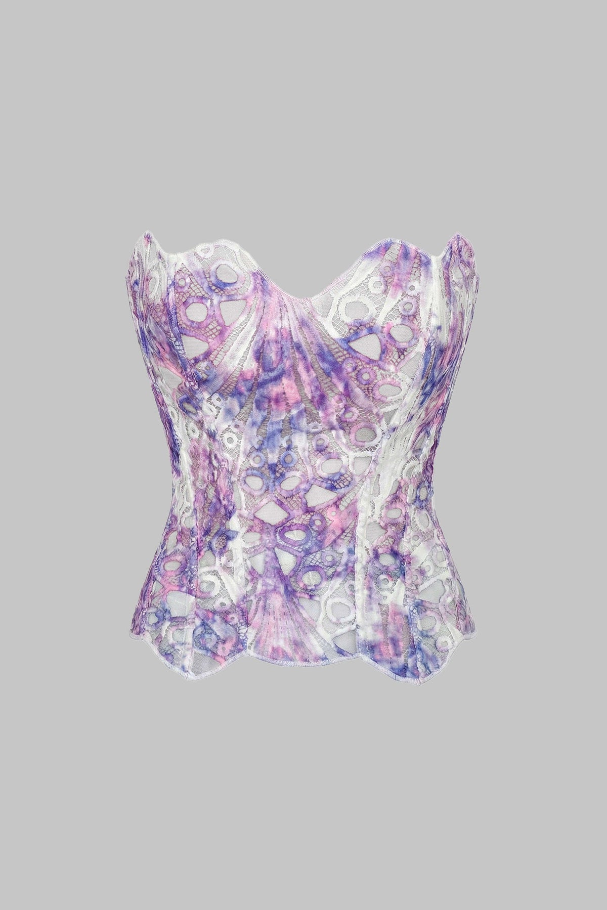Aiolos Women's Floral Jacquard Tie-Back Tube Top