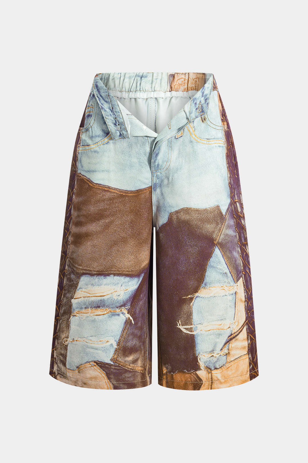 Aiolos Women's Chain Print Wide Leg Shorts – Casual Bottoms