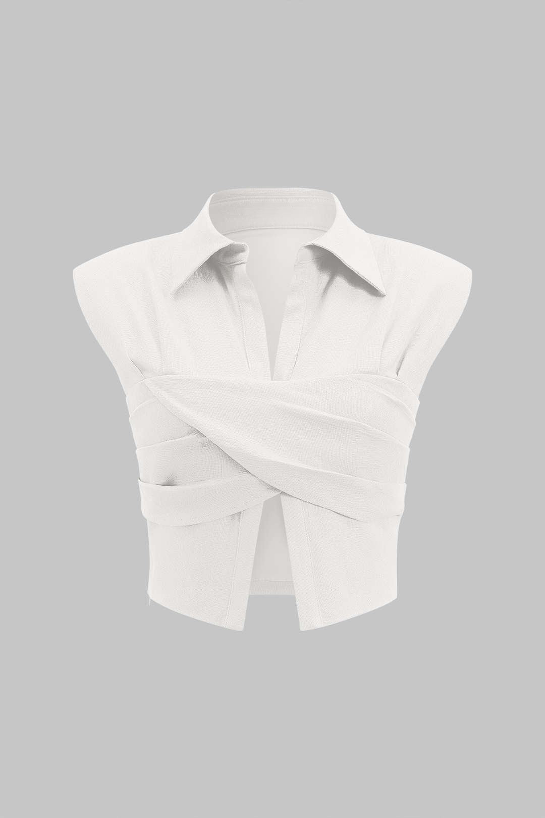 Aiolos Women's Linen Crossed Ruched Tank Top